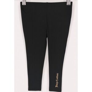 Juicy Couture Girls Leggings 3T Black Gold Logo Stretch Knit Pants NWOT